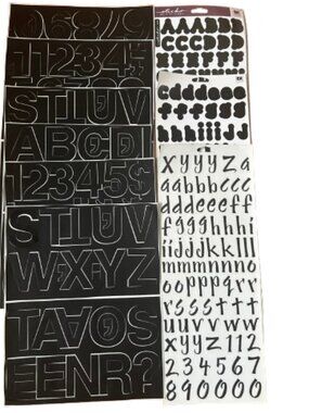 ALPHABET STICKERS ASSORTED BLACK LETTERS, NUMBERS & SYMBOLS